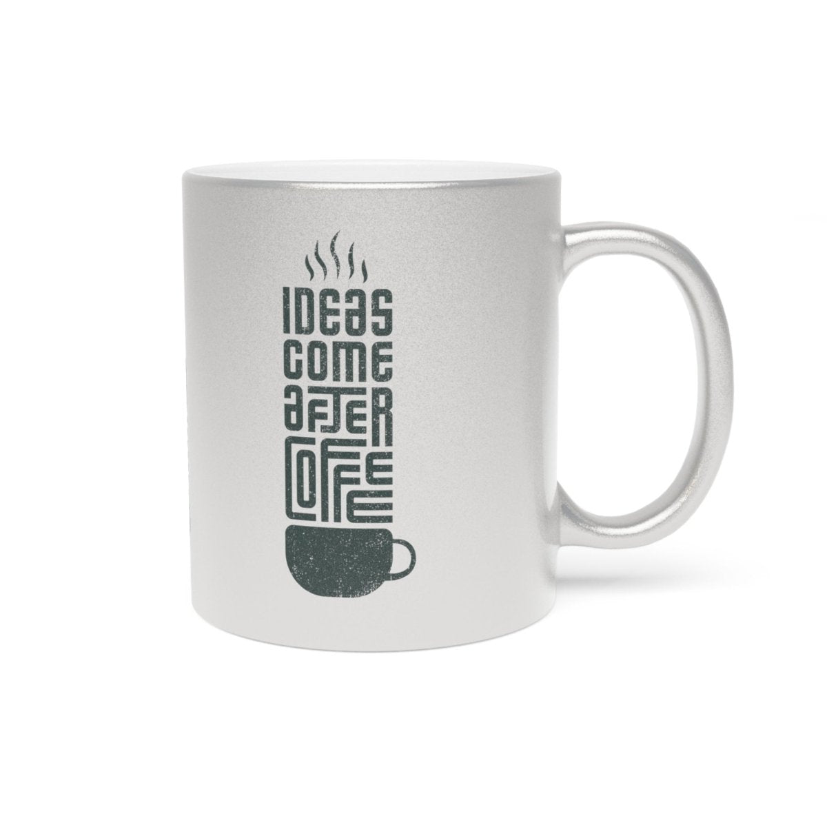 Coffee Ideas Metallic Mug (Silver\/Gold) - Thrifty Delights