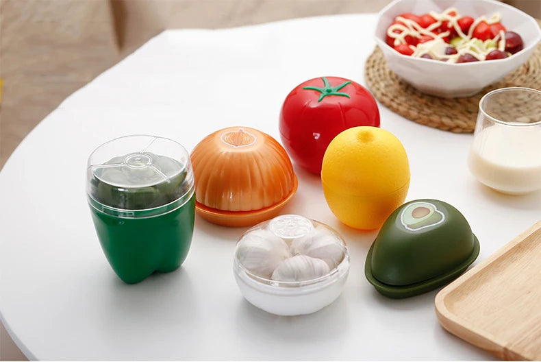 1pc Creative Kitchen Refrigerator Vegetable Fruits Crisper Containers Onion Avocado Tomatoes Lemon Fresh Storage Box