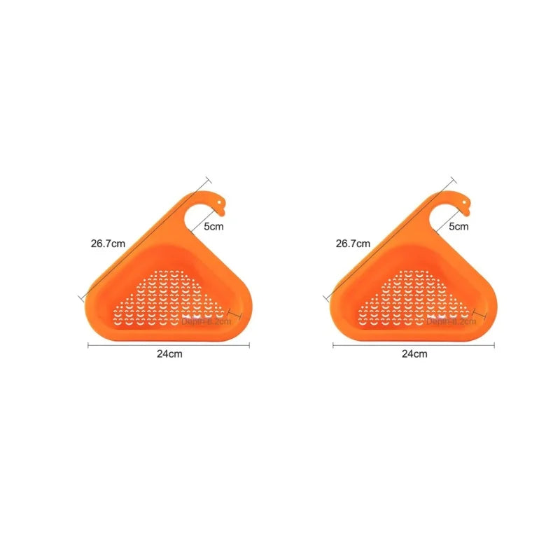 Kitchen Sink Drain Strainer Basket Leftover Garbage Filter Swan Shape Hanging Vegetable Washing Drainer Triangular Storage Rack