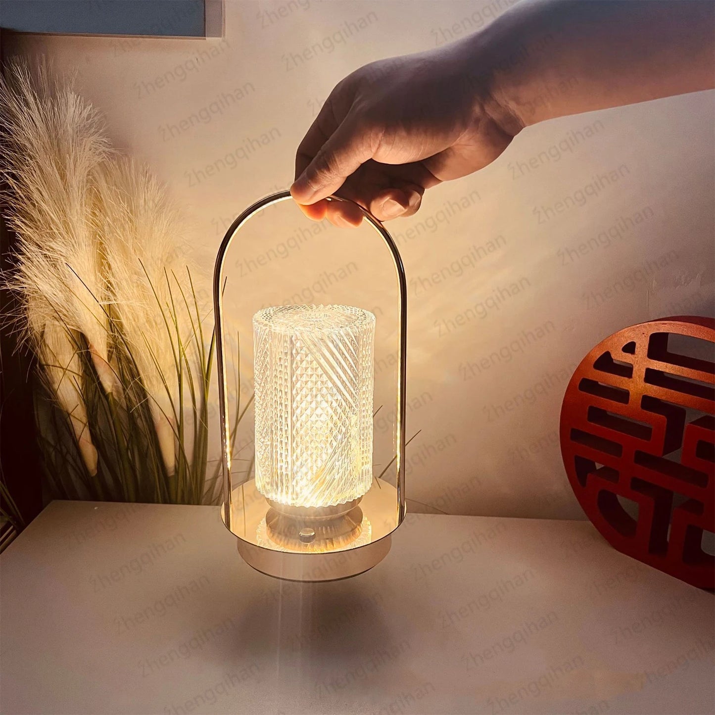 Wireless Crystal Table Lamp – Rechargeable LED Touch Bedside Night Light for Bedroom, Bar & Coffee Décor
