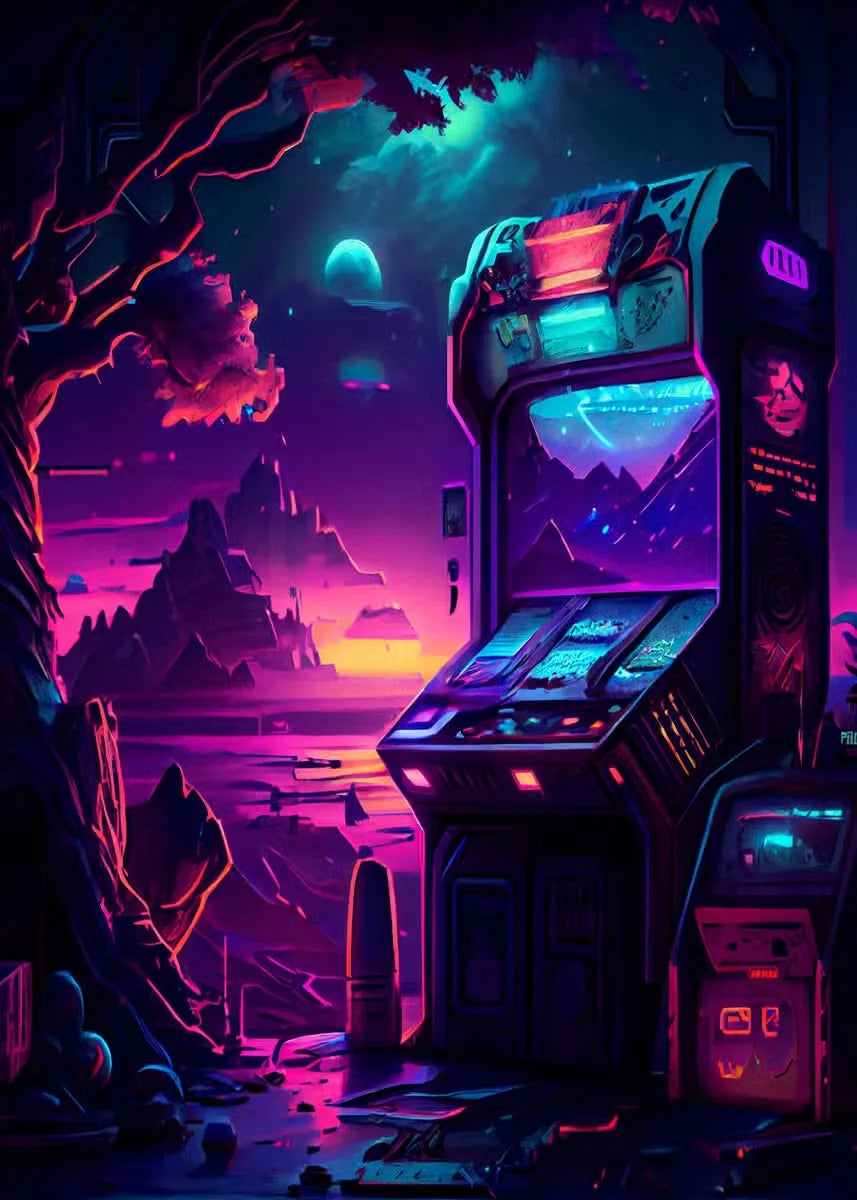 Retro Pop Punk Gaming Gamer Game Zone Poster Aesthetic Abstract Gamepad Girl Canvas Printing Wall Art Picture Kawaii Room Decor