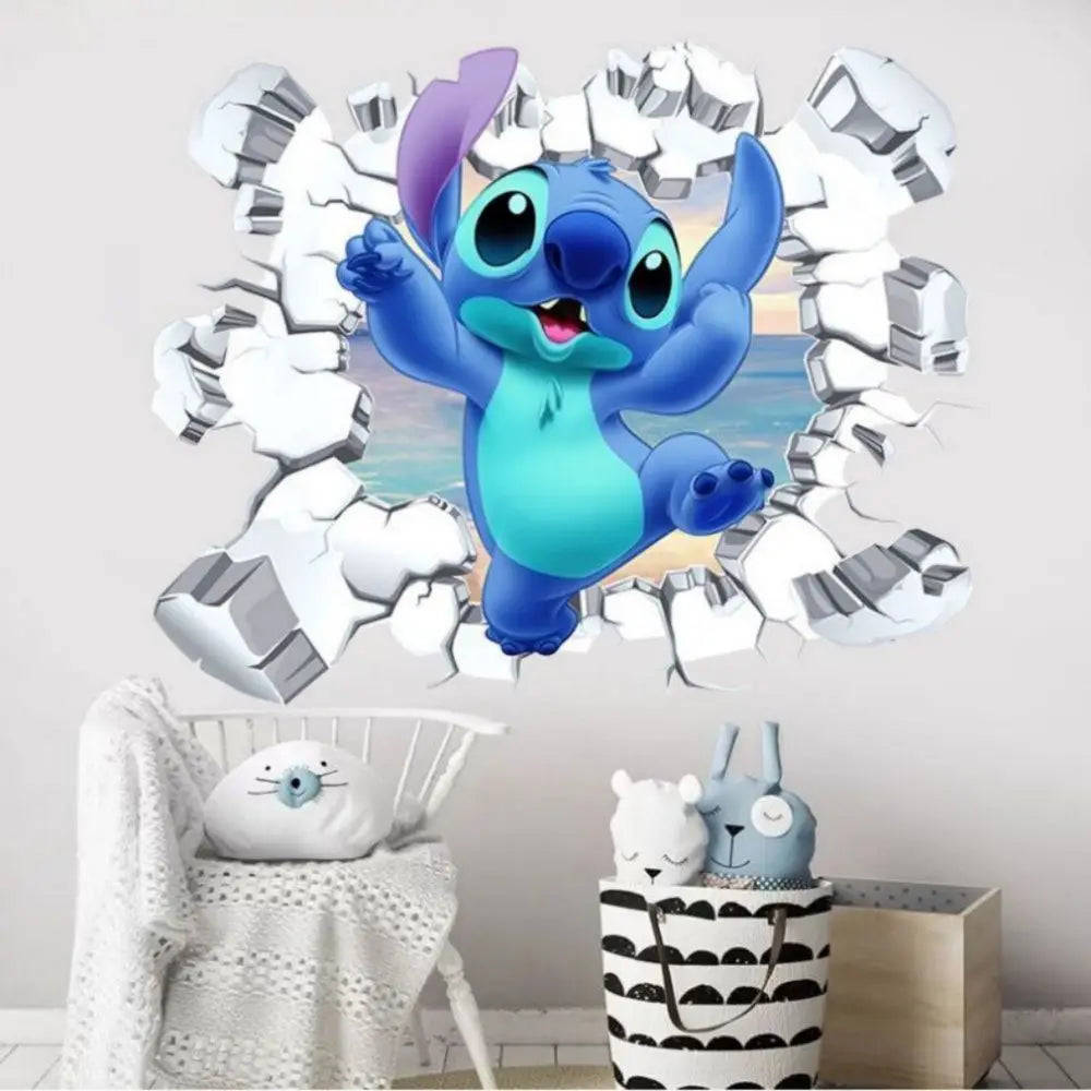 MINISO Lilo & Stitch Cartoon Wall Stickers – Kids Room, Bedroom & Living Room Decorative Animated Poster