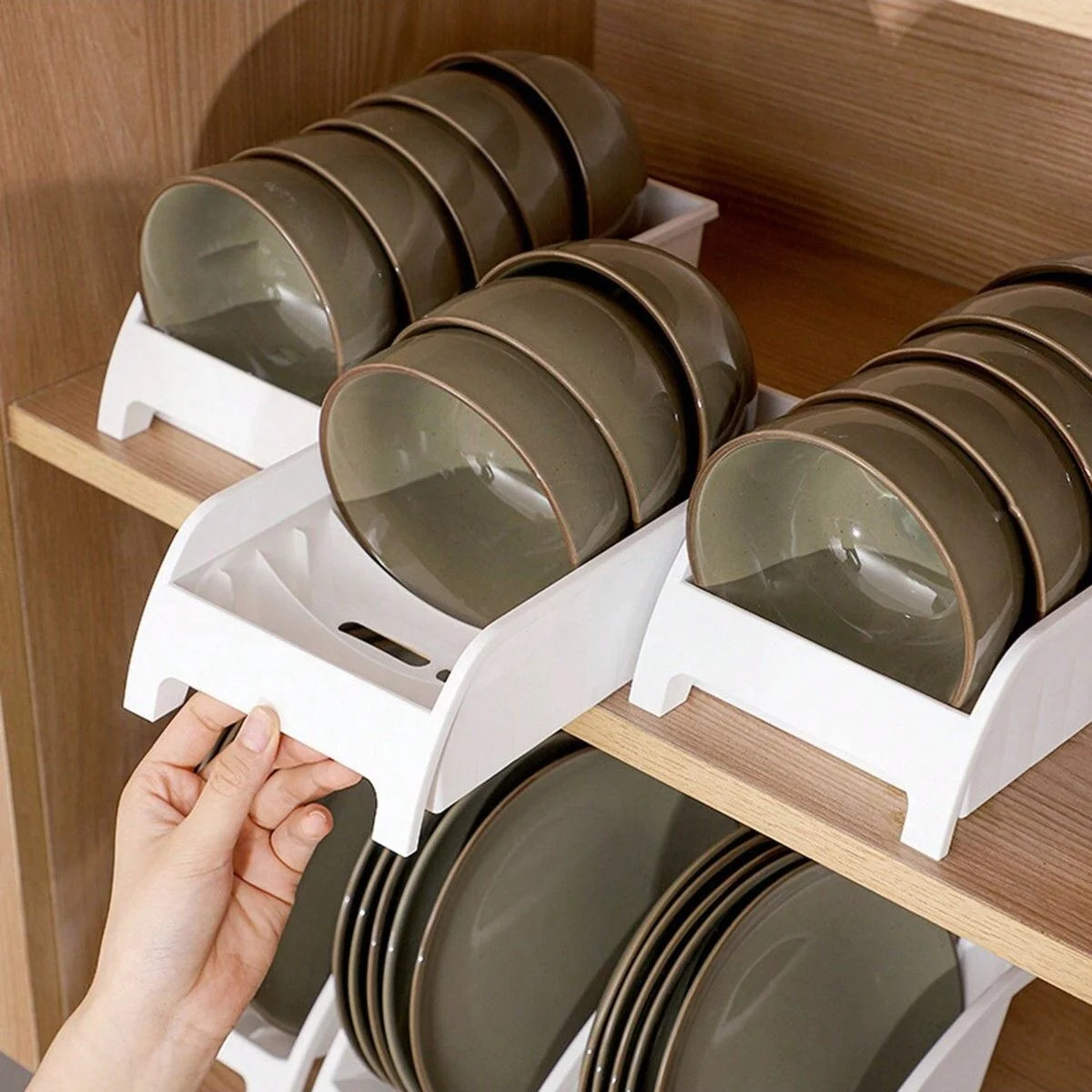 Kitchen Dish Organizer Multifunctional Draining Rack For Homeuse Countertop Easy Access Bowl and Plate Storage and Organization