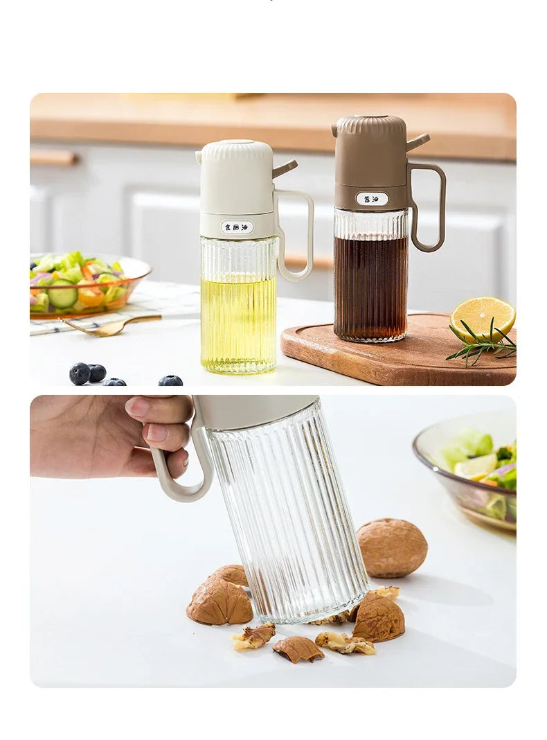 250ml Kitchen Oil Spray Bottle Glass Cooking Anti-leakage Olive Oil Storage Bottle BBQ Air Fryer Oil Dispensers Sprayer Mister