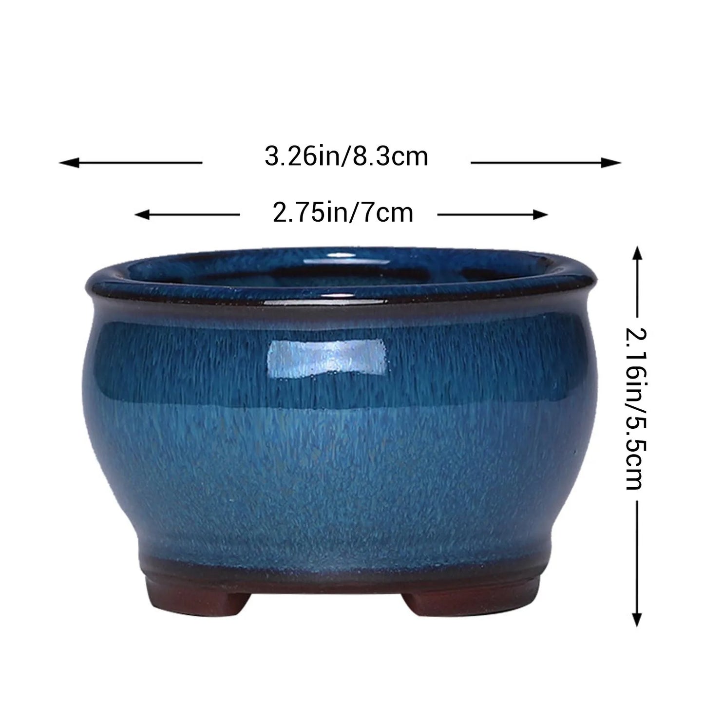 Creative Chinese Style Bonsai Flowerpot Ventilate Purple Sands Ceramic Craft Plant Pot Planter for Home Office Home Decor