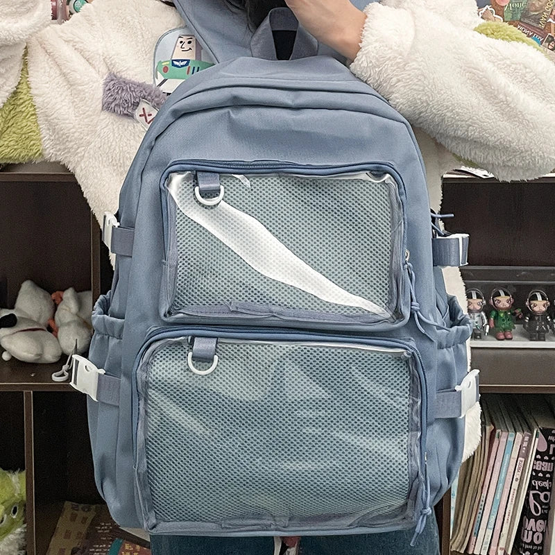 Japanese Style Transparent Ita Bag for Girls Comic Cons Large Capacity Women Backpack Fashion School Bags for College Student JK