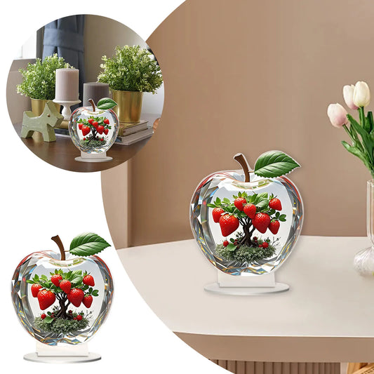 Strawberry 2D Flat Acrylic Entrance Wine Cabinet TV Cabinet Decorative Home Furnishings Girls Ornament