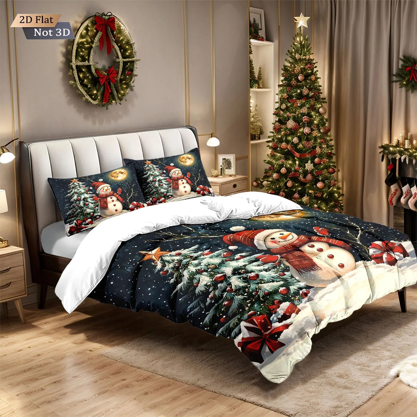 3pcs Christmas snowman reindeer red print coreles