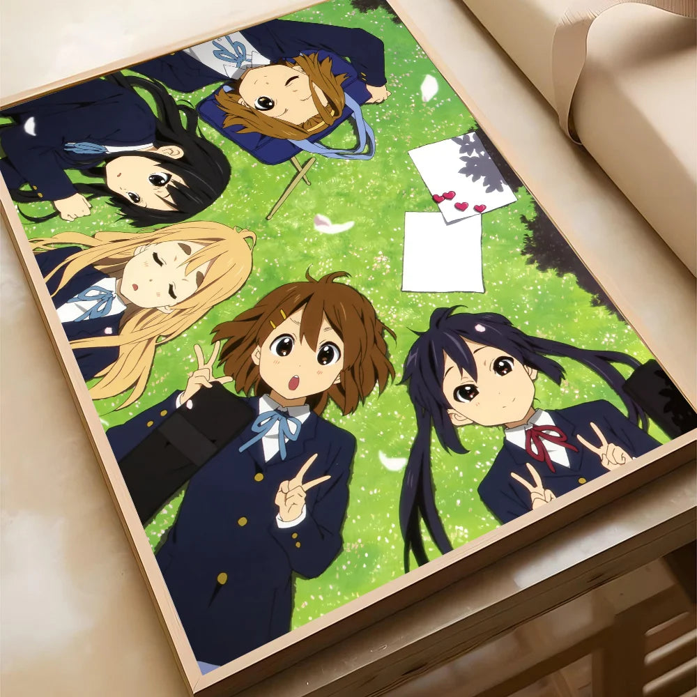 Anime K-ON KON Poster Self-adhesive Art Waterproof Paper Sticker Coffee House Bar Room Wall Decor