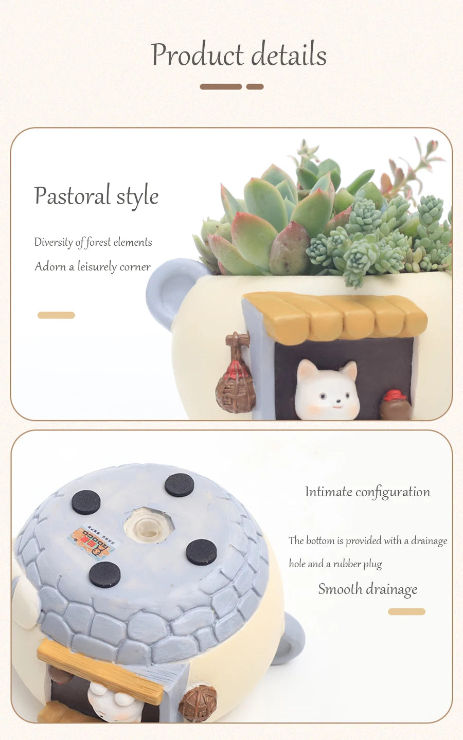Cartoon Pet Succulent Flower Pot Office Balcony Decoration Resin Flower Pot Micro Landscape Garden Plant Pot