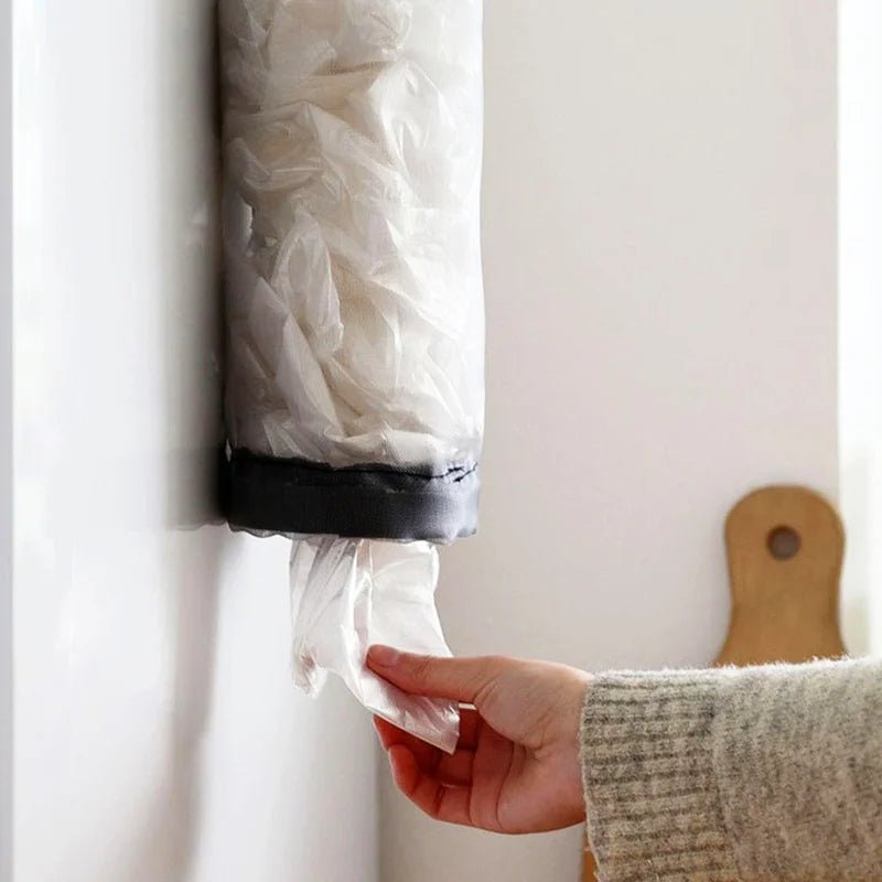 Home Grocery Bag Holder Wall Mount Plastic Bag Holder Dispenser Hanging Storage Trash Garbage Bag Kitchen Garbage Organizer - Thrifty Delights