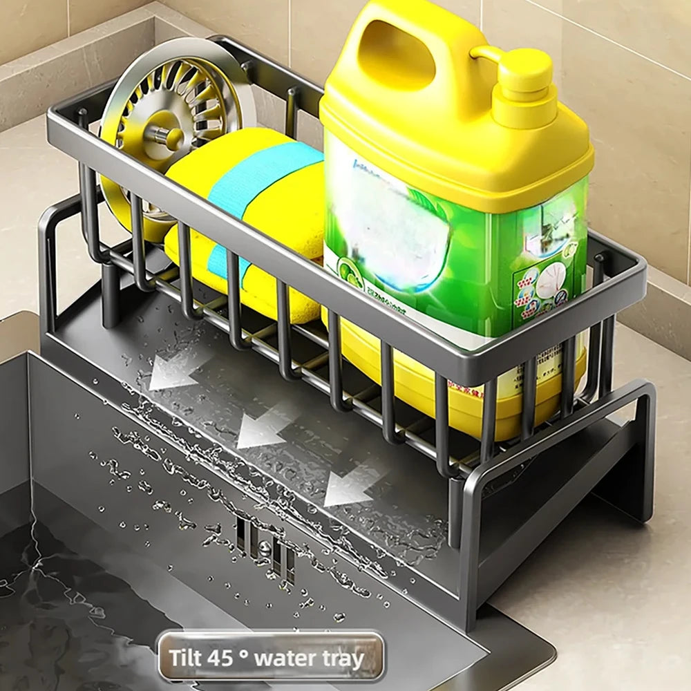 Kitchen Sink Drain Rack Organizer Sponge Storage Faucet Holder Soap Drainer Dishcloth Towel Rack Kitchen Sink Organizer