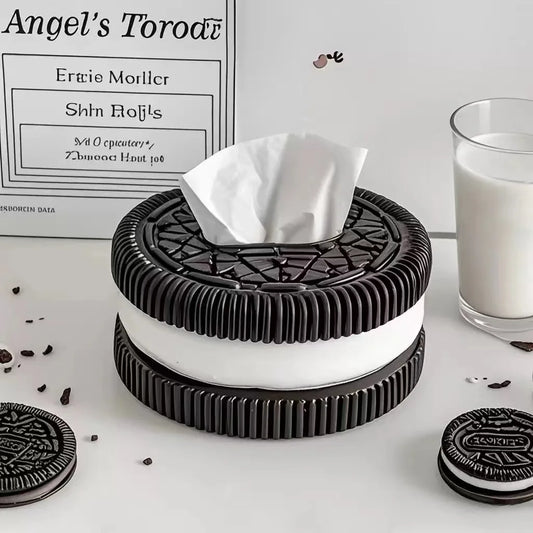 MINISO Oreo-Inspired Tissue Box – Creative Paper Holder for Living Room, Bedroom & Desktop Home Décor