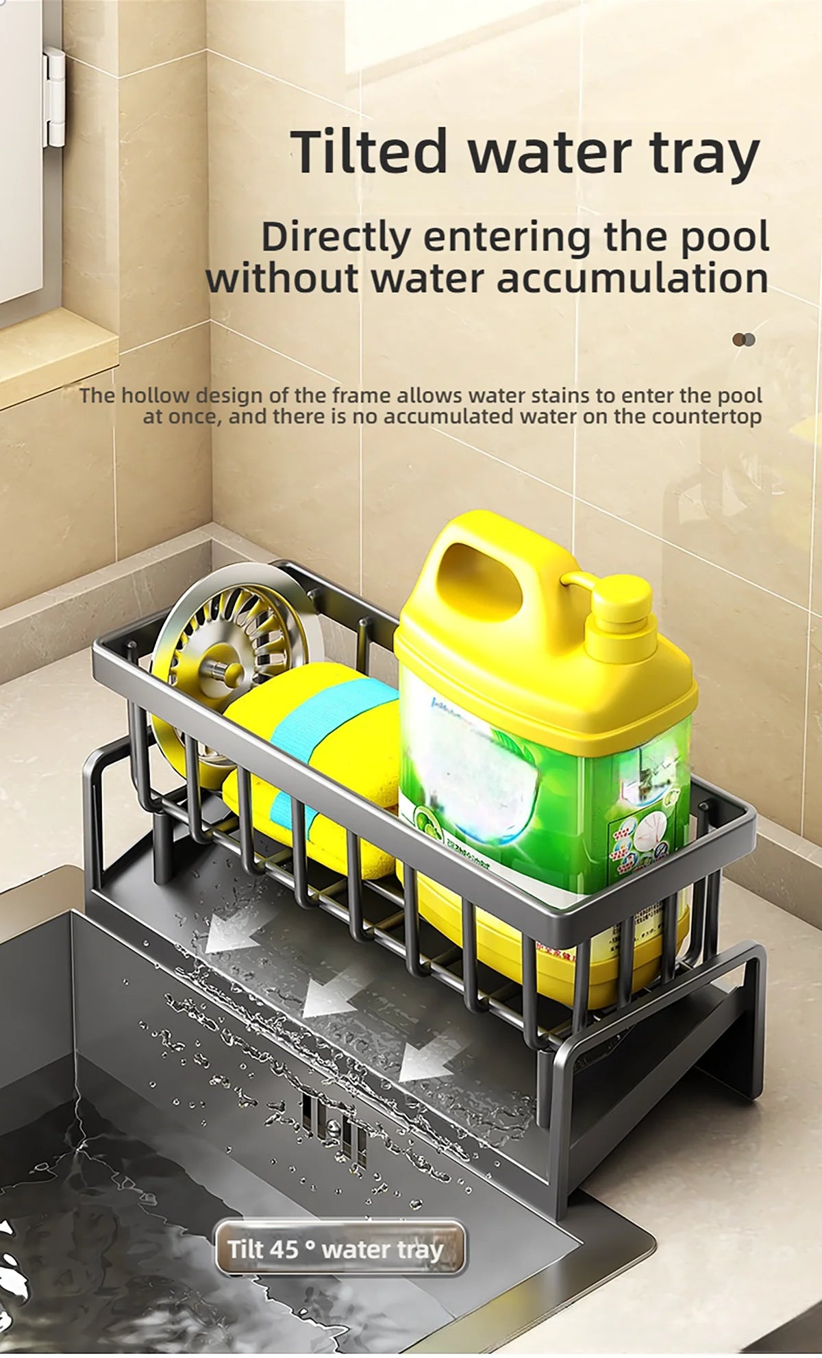 Kitchen Sink Drain Rack Organizer Sponge Storage Faucet Holder Soap Drainer Dishcloth Towel Rack Kitchen Sink Organizer