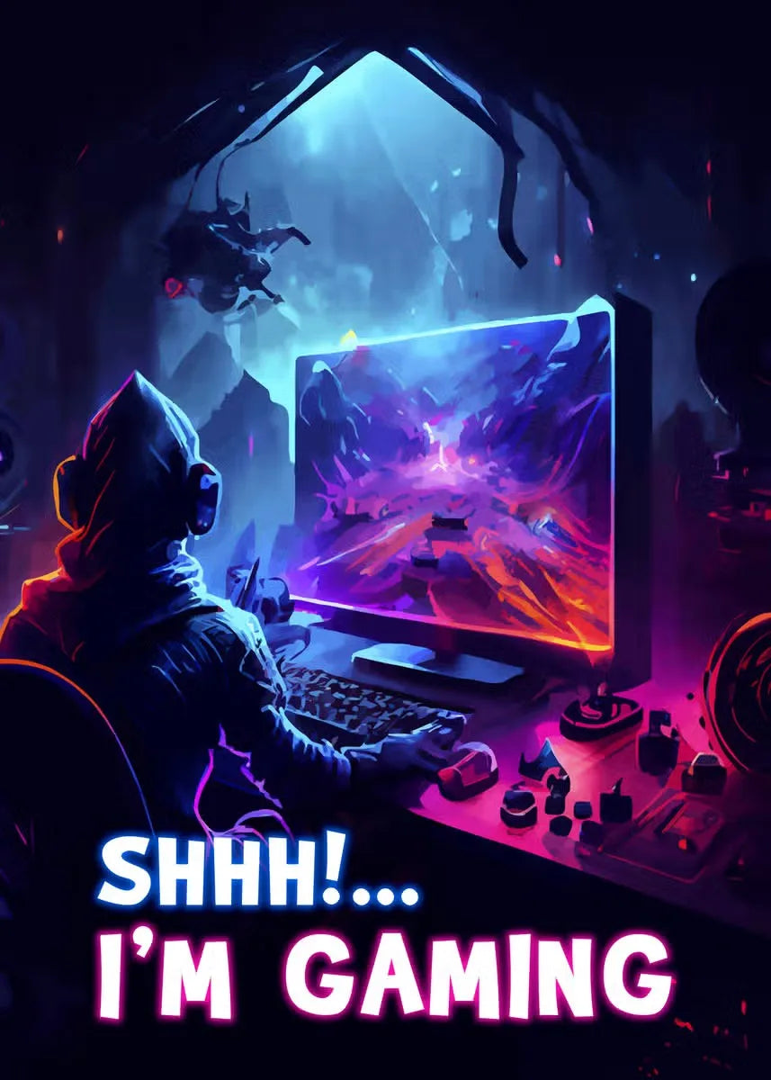 Retro Pop Punk Gaming Gamer Game Zone Poster Aesthetic Abstract Gamepad Girl Canvas Printing Wall Art Picture Kawaii Room Decor