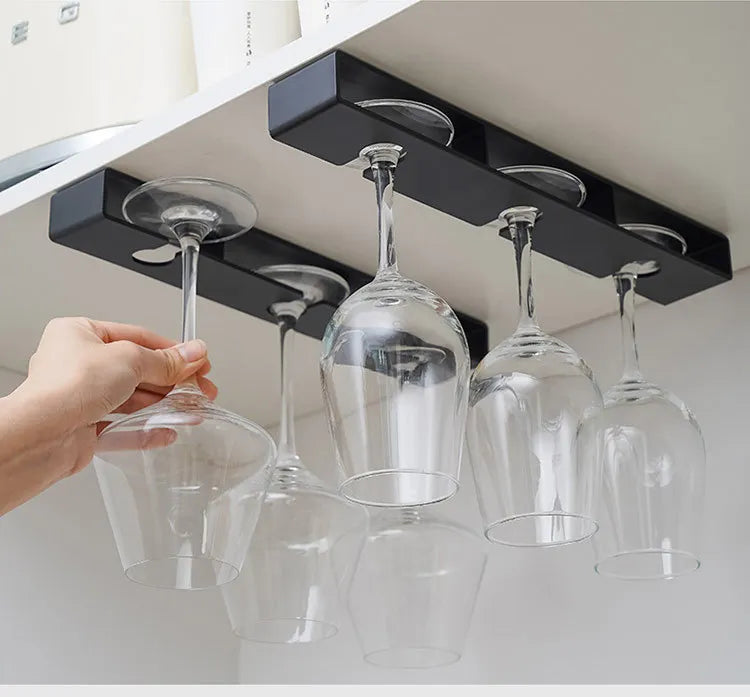 Living room kitchen punch-free goblet wine glass hanging rack upside down drain household red wine glass hanging rack