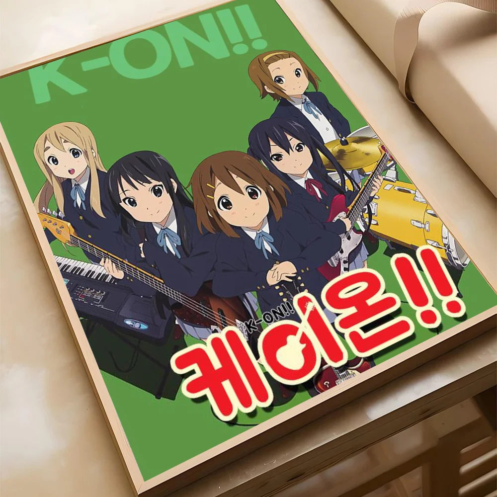 Anime K-ON KON Poster Self-adhesive Art Waterproof Paper Sticker Coffee House Bar Room Wall Decor