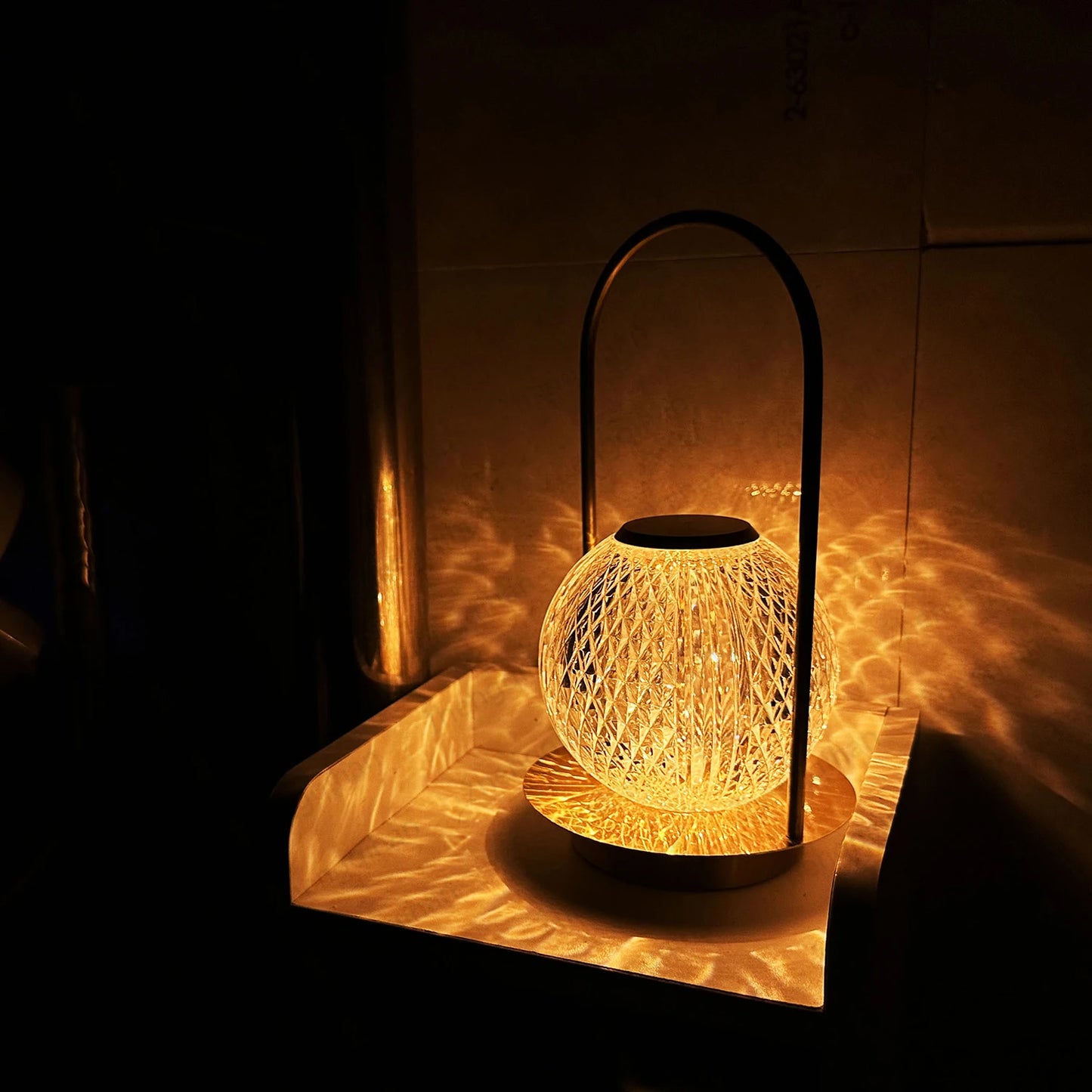 Wireless Crystal Table Lamp – Rechargeable LED Touch Bedside Night Light for Bedroom, Bar & Coffee Décor