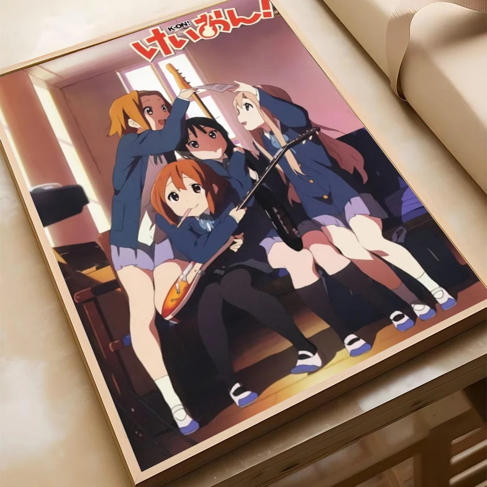Anime K-ON KON Poster Self-adhesive Art Waterproof Paper Sticker Coffee House Bar Room Wall Decor