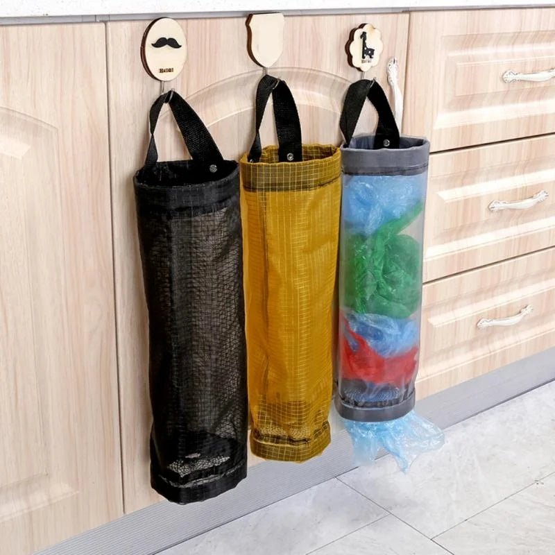 Home Grocery Bag Holder Wall Mount Plastic Bag Holder Dispenser Hanging Storage Trash Garbage Bag Kitchen Garbage Organizer - Thrifty Delights