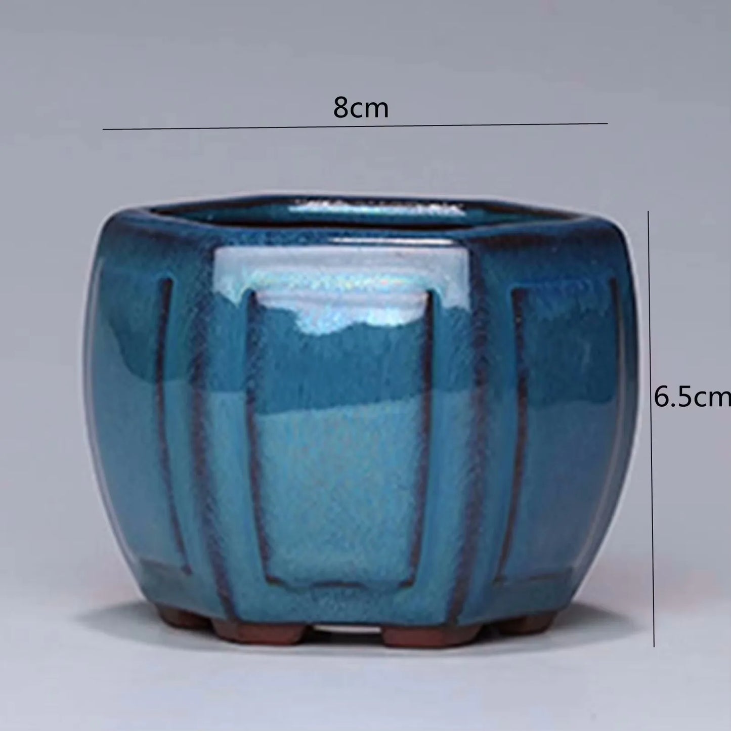 Creative Chinese Style Bonsai Flowerpot Ventilate Purple Sands Ceramic Craft Plant Pot Planter for Home Office Home Decor
