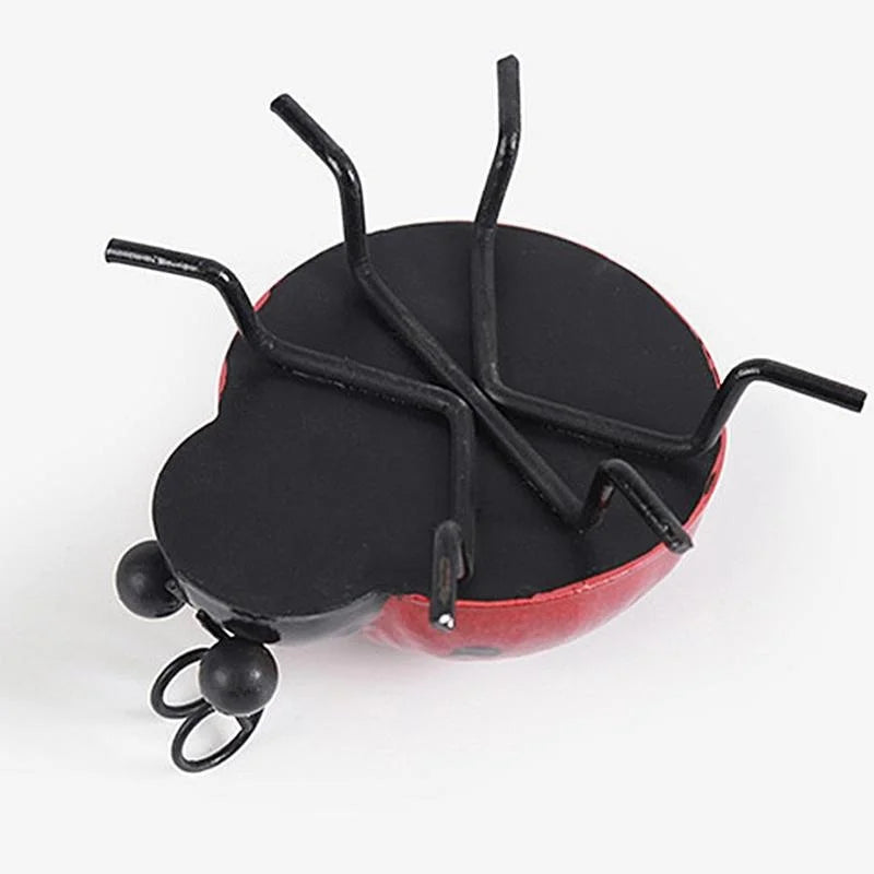 Whimsical Metal Ladybug Wall Decor – Mini Beetle Fence Hanger Sculpture for Garden, Patio & Home Charm