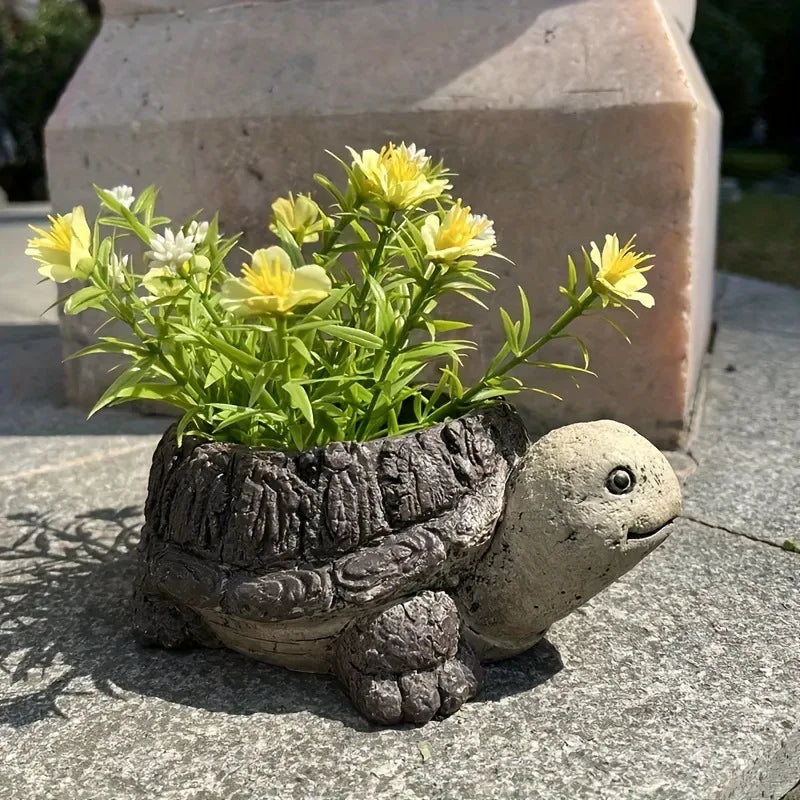 Turtle Flower Pot Succulent Flower Pot Mini Resin Plant Pot Resin Succulent Pot For Garden Office Desktop Table Ornament