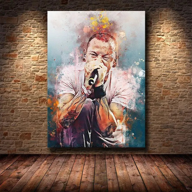 Rock & Roll Pop Art Star Canvas Wall Art | Graffiti Band Portraits & Posters for Home and Office Decor
