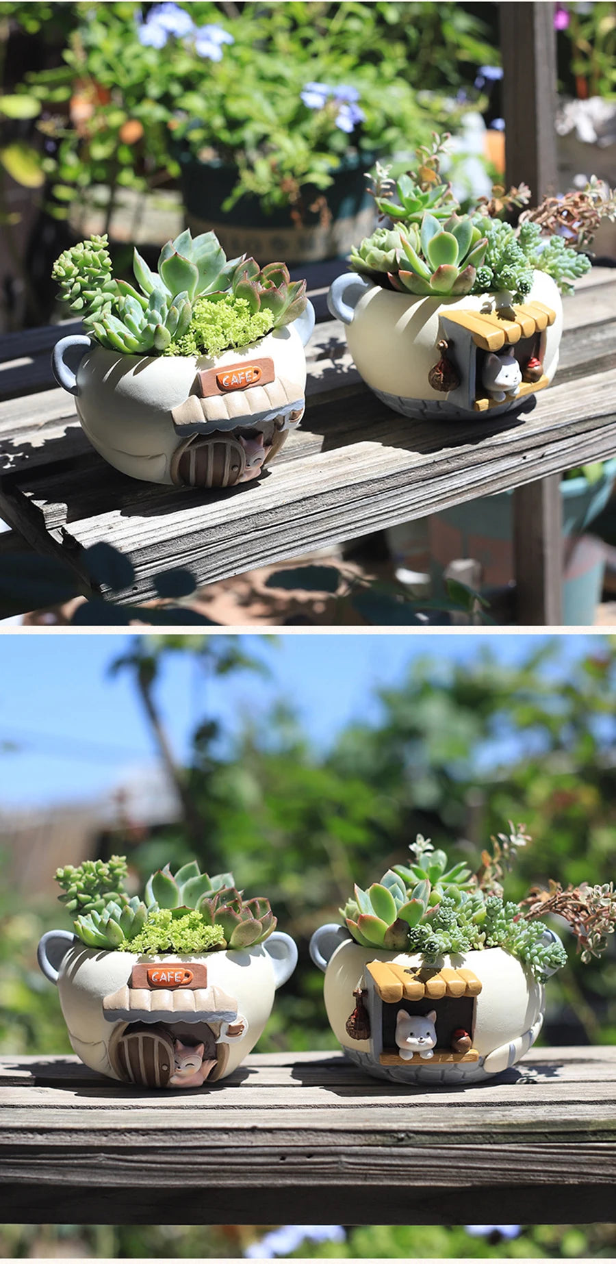 Cartoon Pet Succulent Flower Pot Office Balcony Decoration Resin Flower Pot Micro Landscape Garden Plant Pot