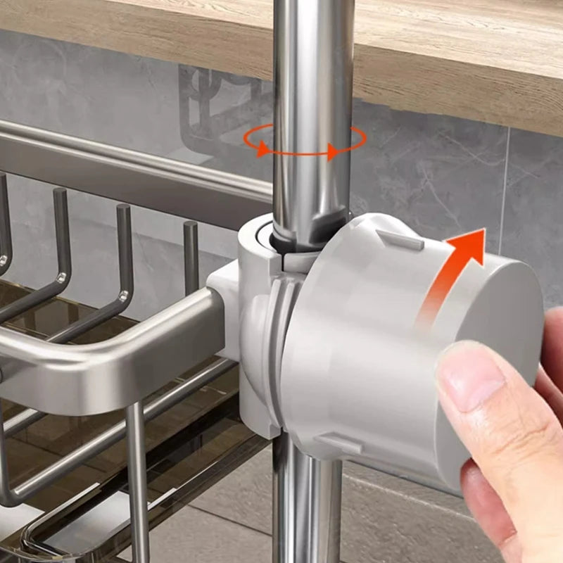 Sponge Holder Hanging Faucet Drain Rack With Hook Strong Load-bearing Kitchen Sink Organizer