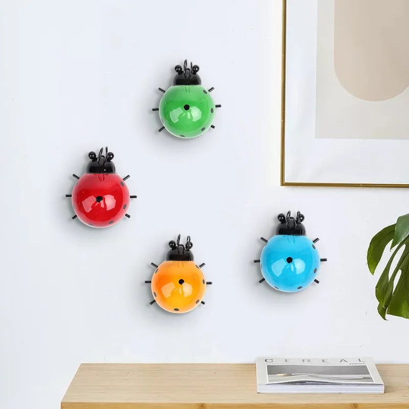 Whimsical Metal Ladybug Wall Decor – Mini Beetle Fence Hanger Sculpture for Garden, Patio & Home Charm