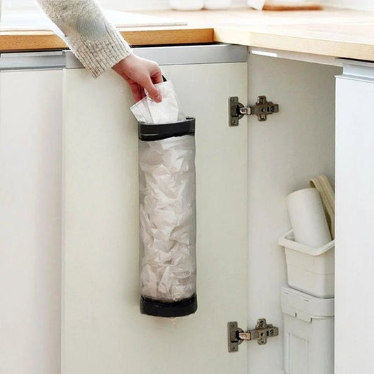 Home Grocery Bag Holder Wall Mount Plastic Bag Holder Dispenser Hanging Storage Trash Garbage Bag Kitchen Garbage Organizer - Thrifty Delights
