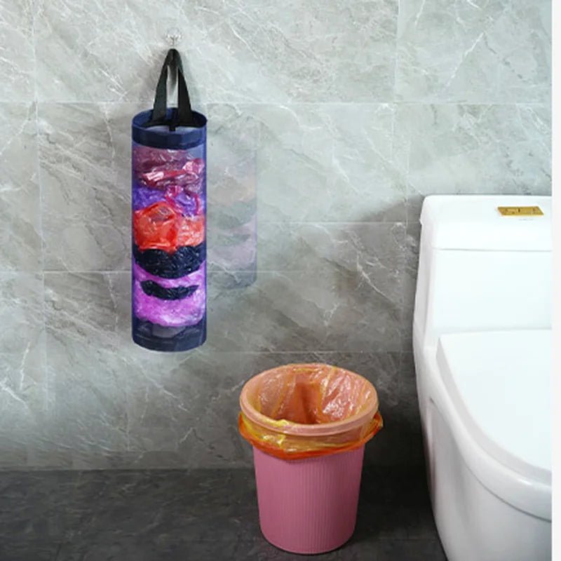 Home Grocery Bag Holder Wall Mount Plastic Bag Holder Dispenser Hanging Storage Trash Garbage Bag Kitchen Garbage Organizer - Thrifty Delights
