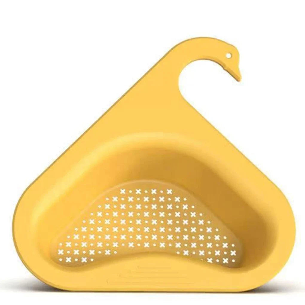 Kitchen Sink Drain Strainer Basket Leftover Garbage Filter Swan Shape Hanging Vegetable Washing Drainer Triangular Storage Rack