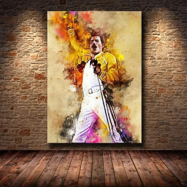 Rock & Roll Pop Art Star Canvas Wall Art | Graffiti Band Portraits & Posters for Home and Office Decor