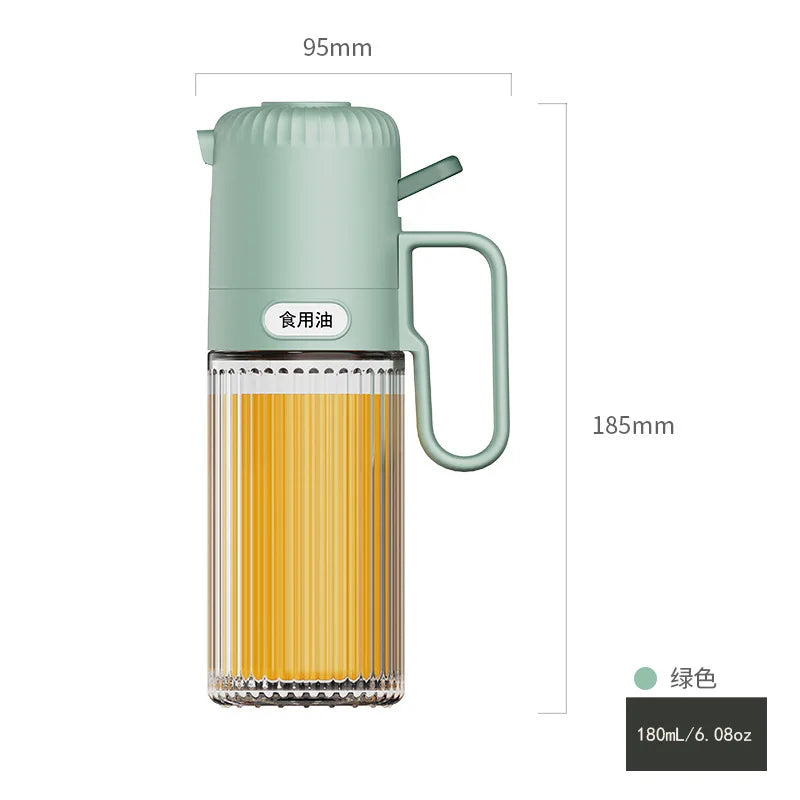 250ml Kitchen Oil Spray Bottle Glass Cooking Anti-leakage Olive Oil Storage Bottle BBQ Air Fryer Oil Dispensers Sprayer Mister