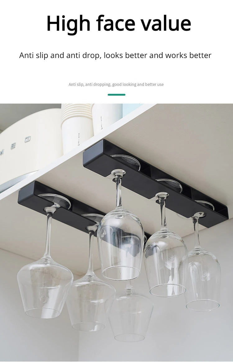 Living room kitchen punch-free goblet wine glass hanging rack upside down drain household red wine glass hanging rack