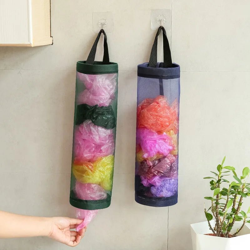 Home Grocery Bag Holder Wall Mount Plastic Bag Holder Dispenser Hanging Storage Trash Garbage Bag Kitchen Garbage Organizer - Thrifty Delights