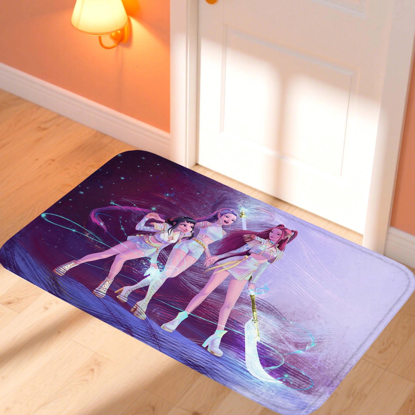 Huntrix K-Pop Demon Hunters Door Mat – Stylish Non-Slip Rug for Bedroom & Living Room