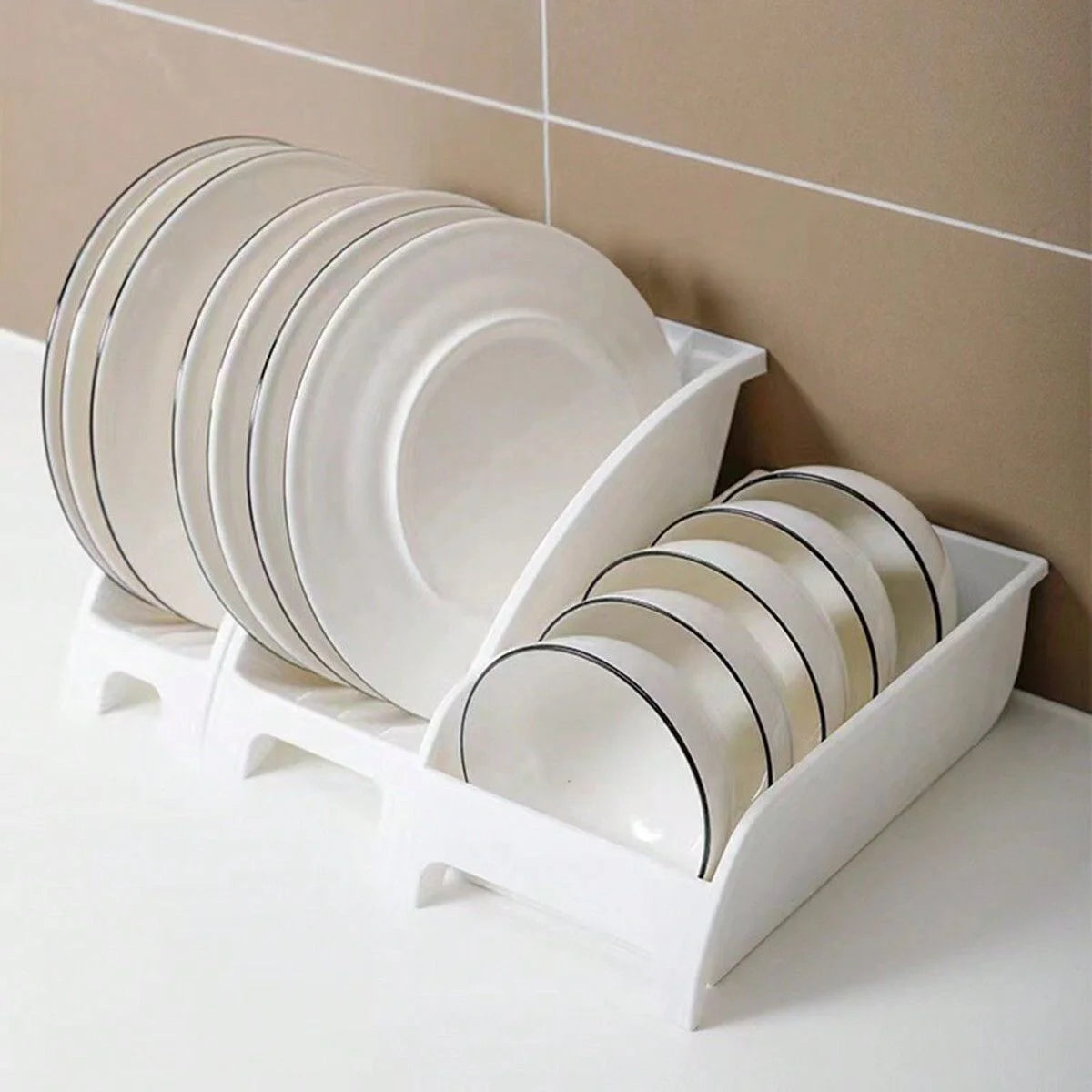 Kitchen Dish Organizer Multifunctional Draining Rack For Homeuse Countertop Easy Access Bowl and Plate Storage and Organization