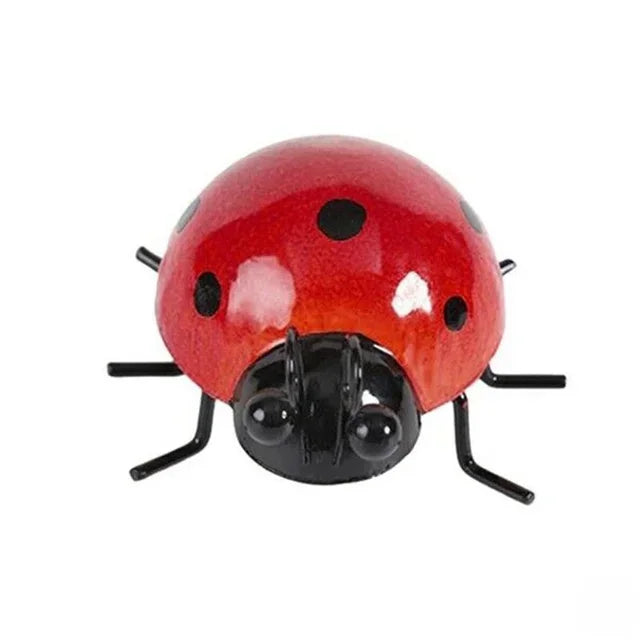 Whimsical Metal Ladybug Wall Decor – Mini Beetle Fence Hanger Sculpture for Garden, Patio & Home Charm
