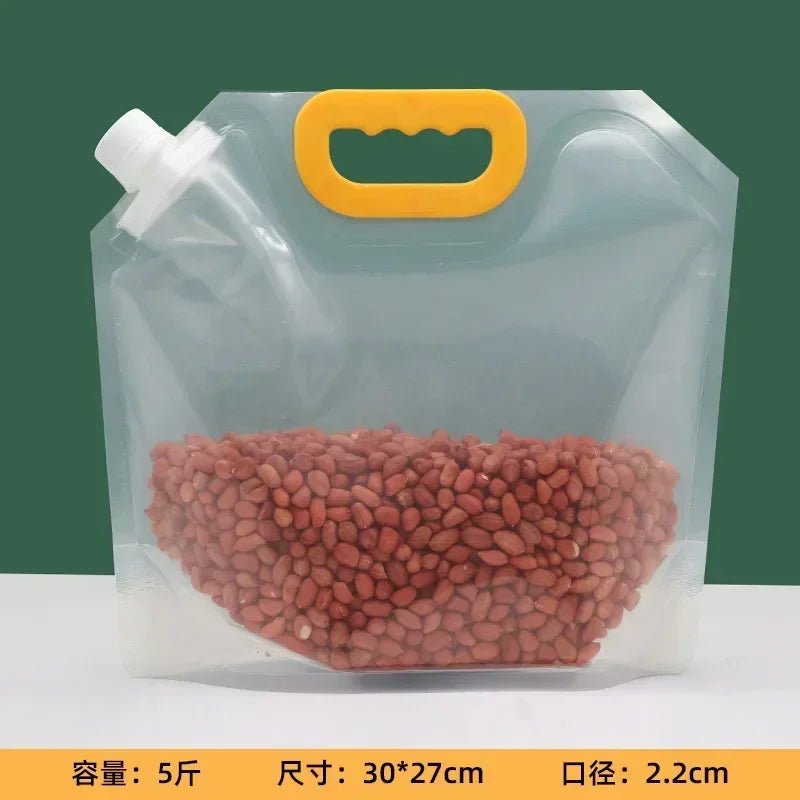 Grains Storage Packaging Bag Rice Dispenser Insect Proof Food Storage Sealed Bag Bean Container Kitchen Organizer with Nozzle - Thrifty Delights