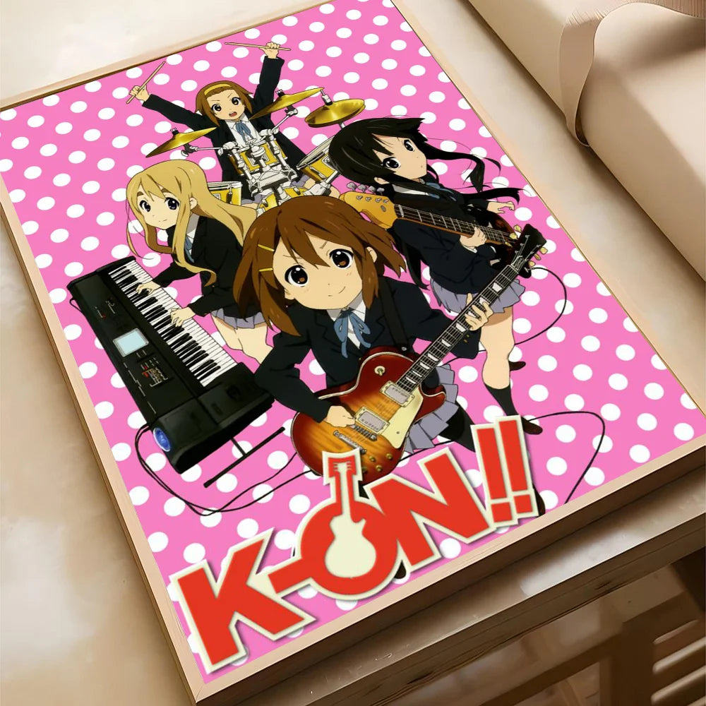 Anime K-ON KON Poster Self-adhesive Art Waterproof Paper Sticker Coffee House Bar Room Wall Decor
