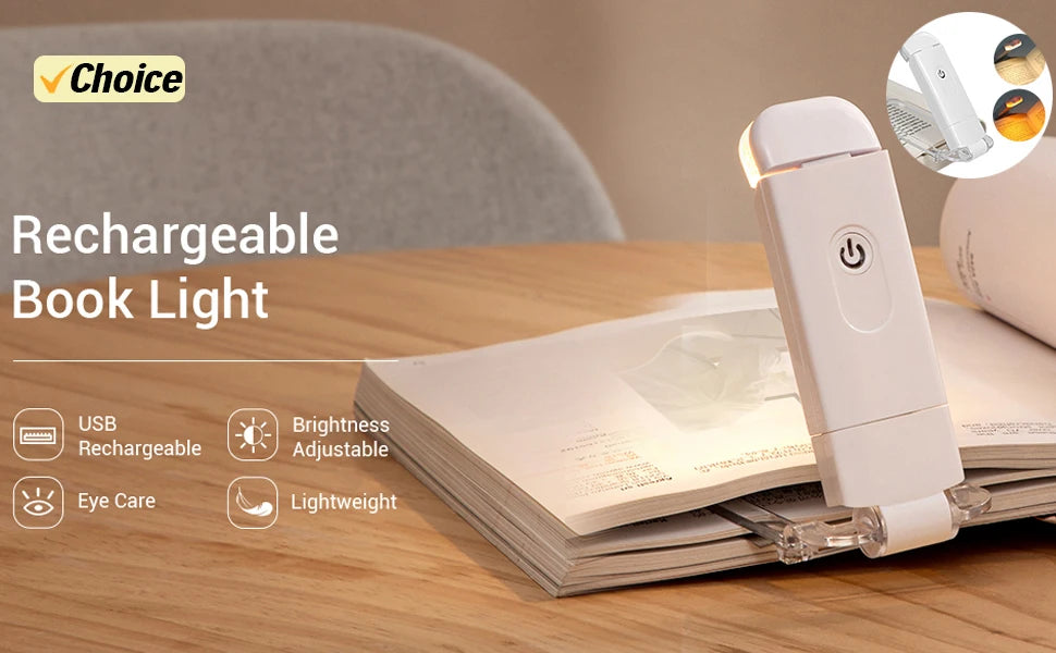 Mini Book Light With Clip LED Table Lamp Foldable Night Home Room Computer Night Lights Eye Travel Book Light Home Appliance