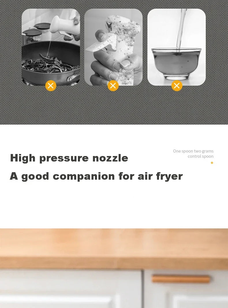 250ml Kitchen Oil Spray Bottle Glass Cooking Anti-leakage Olive Oil Storage Bottle BBQ Air Fryer Oil Dispensers Sprayer Mister