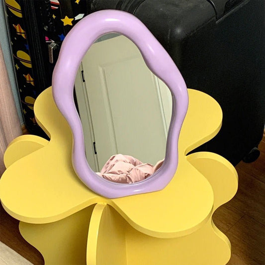 Full Body Mirror Irregular Oval Tabletop Interior Mirrors Decorative Standing Mirror Room Decor Female - Thrifty Delights