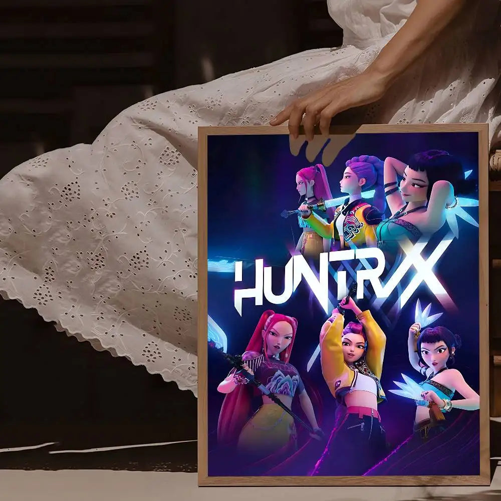 KPop Demon Hunters Movie Poster – Self-Adhesive Whitepaper Print for Aesthetic Wall Art & Home Décor