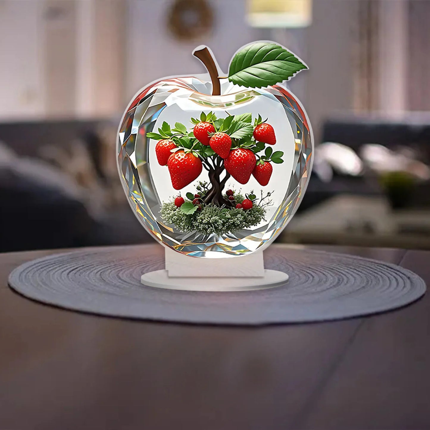 Strawberry 2D Flat Acrylic Entrance Wine Cabinet TV Cabinet Decorative Home Furnishings Girls Ornament
