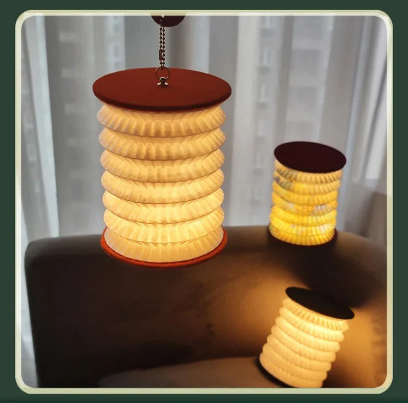 Foldable LED Table Lamp – Touch Dimmable, USB Rechargeable Portable Lantern for Bedroom, Tent, and Bedside Reading