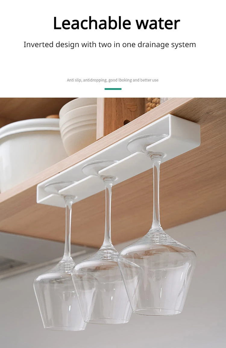 Living room kitchen punch-free goblet wine glass hanging rack upside down drain household red wine glass hanging rack
